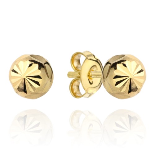 Kolczyki kulki z diamentowaniem 3 mm