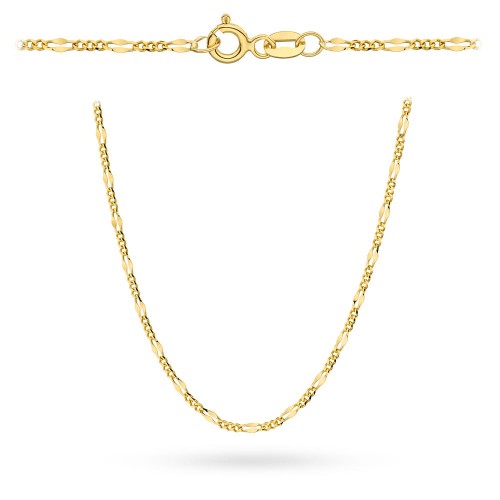 Łańcuszek złoty pr. 585 - splot figaro gucci 55 cm