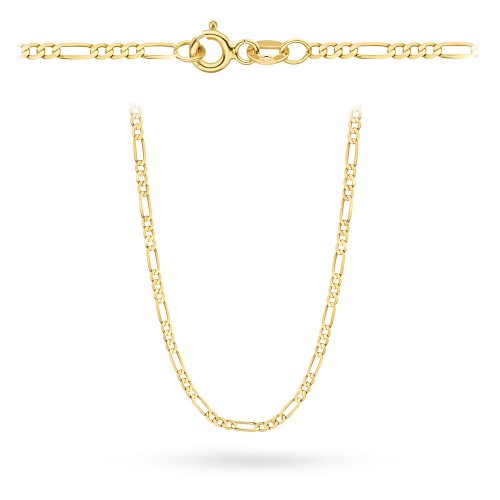 Łańcuszek złoty pr. 585 - splot figaro 55 cm