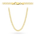 Łańcuszek złoty pr. 585 - splot pancerka gładka 42 cm
