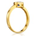 Złoty pierścionek Simple szafirowy