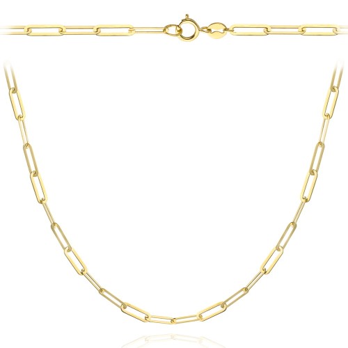 Złoty naszyjnik delikatne długie ogniwa 45 cm