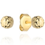 Kolczyki kulki super lekkie diamentowane 8mm pr. 585