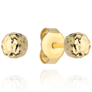 Kolczyki kulki super lekkie diamentowane 8mm pr. 585