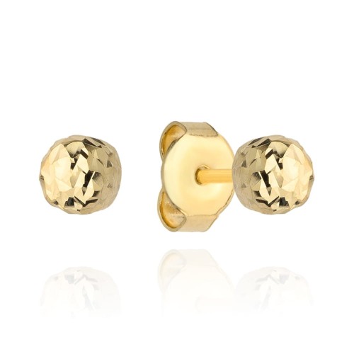 Kolczyki kulki super lekkie diamentowane 6 mm pr. 585