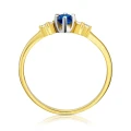 Zaręczynowy złoty pierścionek Szafirowy kamień