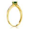 Złoty pierścionek Cyrkonie Only One szmaragdowy