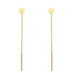 Kolczyki przewlekane złote małe pełne kółko