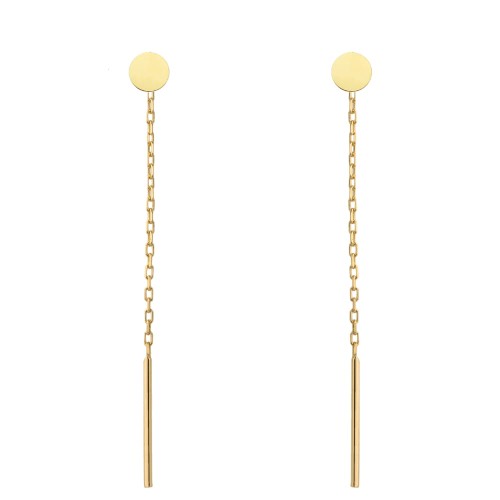 Kolczyki przewlekane złote małe pełne kółko