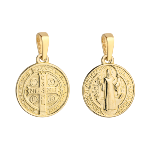 Gold medallion of Saint Benedict