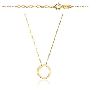 Naszyjnik złoty z ruchomym ringiem