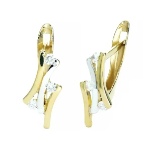 Złote szykowne kolczyki cyrkonie pr. 333 3.2123