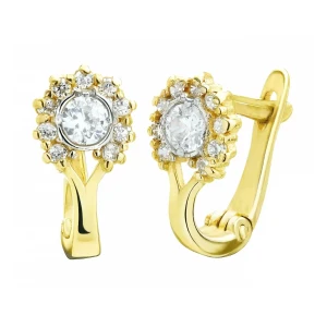 Złote kolczyki zdobione cyrkoniami kółeczka pr. 333 3.2380