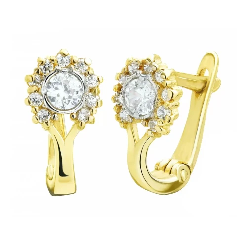 Złote kolczyki zdobione Cyrkoniami kółeczka