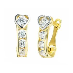Złote kolczyki serduszko z cyrkoniami pr. 333 3.2366