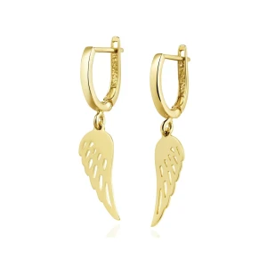 Złote kolczyki wiszące skrzydełka pr. 333 3.2426
