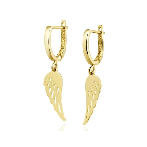 Złote kolczyki wiszące Skrzydełka