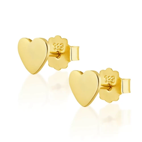 Złote kolczyki Serce