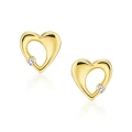 Złote kolczyki Promienne Serce