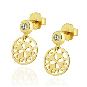 Złote kolczyki Orientalne Lato z cyrkonią 2,5 mm pr. 333 3.2427s1