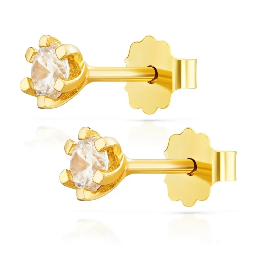 Złote kolczyki Zakręcone Sztyfty