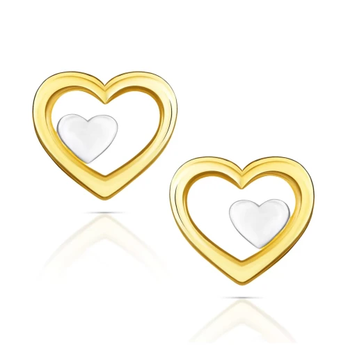 Złote kolczyki Malutkie Serduszka