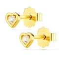 Złote kolczyki Kryształek w Sercu