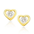 Złote kolczyki Kryształek w Sercu
