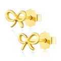 Złote kolczyki Słodka kokardka