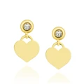 Złote kolczyki pełne Serce z cyrkonią