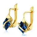 Złote kolczyki Niebieskie Przepaski