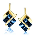 Złote kolczyki Niebieskie Przepaski
