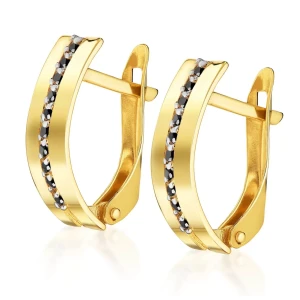 Złote kolczyki mona czarne kamienie pr. 333 3.2465c