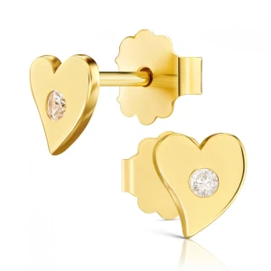 Złote kolczyki serduszko z cyrkonią pr. 333 1.895