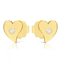 Złote kolczyki serduszko z cyrkonią