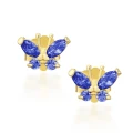 Złote kolczyki MOTYLKI niebieskie