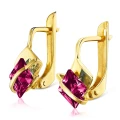 Złote kolczyki Rubinowe Przepaski
