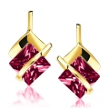 Złote kolczyki Rubinowe Przepaski