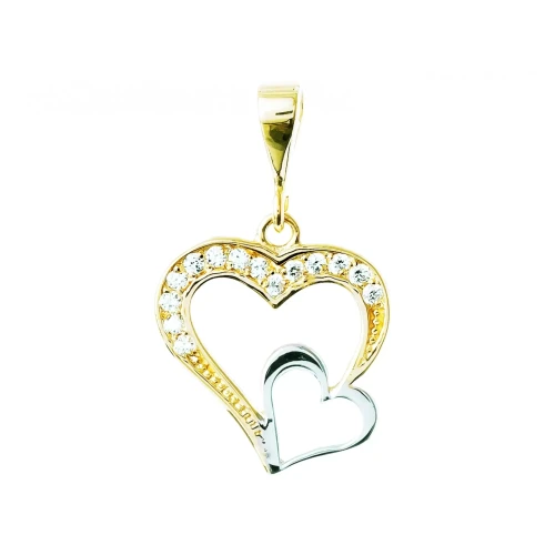 MODNA ZŁOTA ZAWIESZKA SERCA