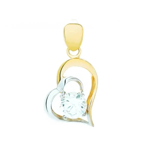 Złota zawieszka Serca DUŻY KAMIEŃ SERCE pr. 333 3.2341