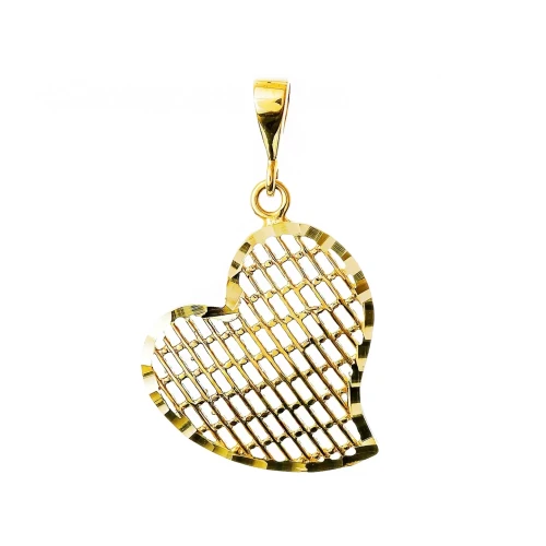 ZŁOTA ZAWIESZKA SERCE nacinana ażurowy