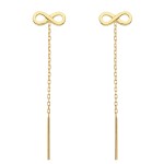 Kolczyki przewlekane złote znak nieskończoności