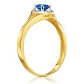 Złoty Pierścionek Lady Glamour szafirowy kamień