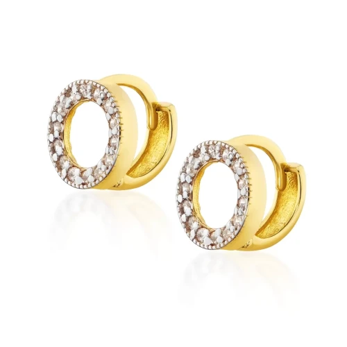 Złote kolczyki z kamieniami kółka pr. 333