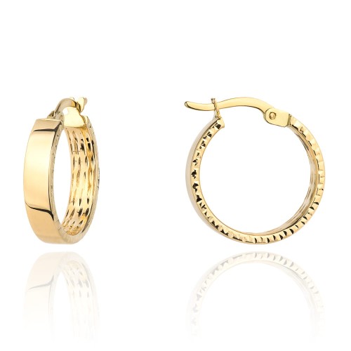 Kolczyki kółka gładkie i diamentowanie na boku 1,8 cm