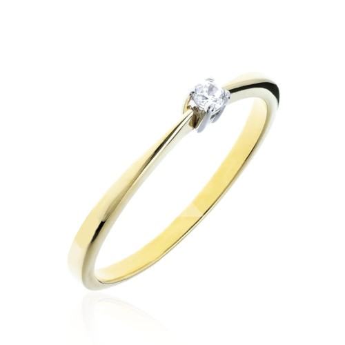Delikatny pierścionek pr. 333 białe+żółte złoto 1.802