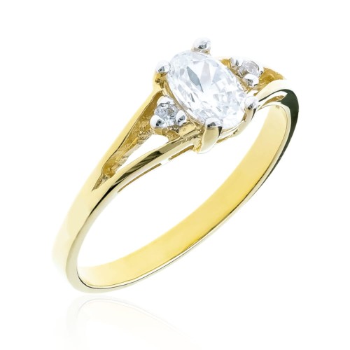 Elegancki złoty pierścionek pr. 333 z cyrkoniami 2.1249