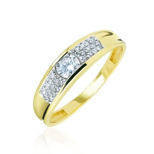 Obrączka złoty pierścionek pr. 333 z cyrkoniami 3.1561