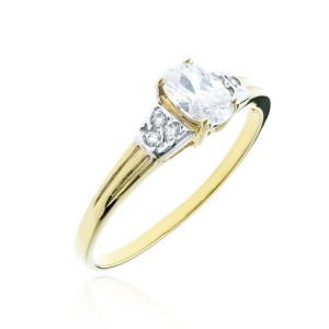 Piękny elegancki złoty pierścionek pr. 333 cyrkonie 2.1278