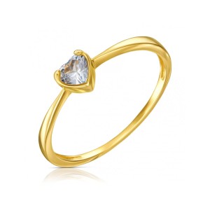 Złoty Pierścionek Heart z błękitną cyrkonią pr. 333 3.1665b
